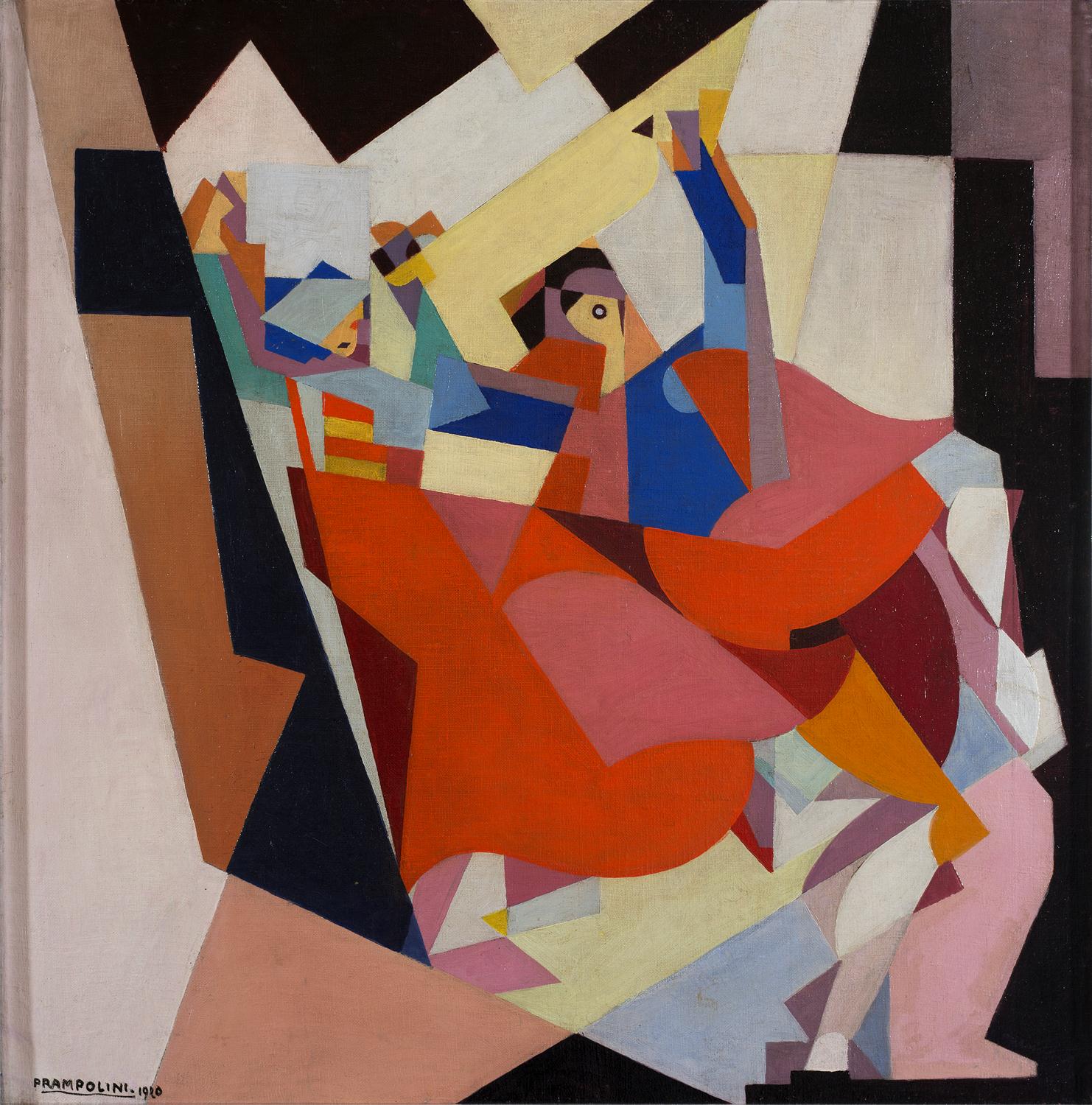 Enrico Prampolini, "Tarantela", 1920, płótno, farby olejne, wym. 80 x 80 cm, archiwum Muzeum Sztuki w Łodzi