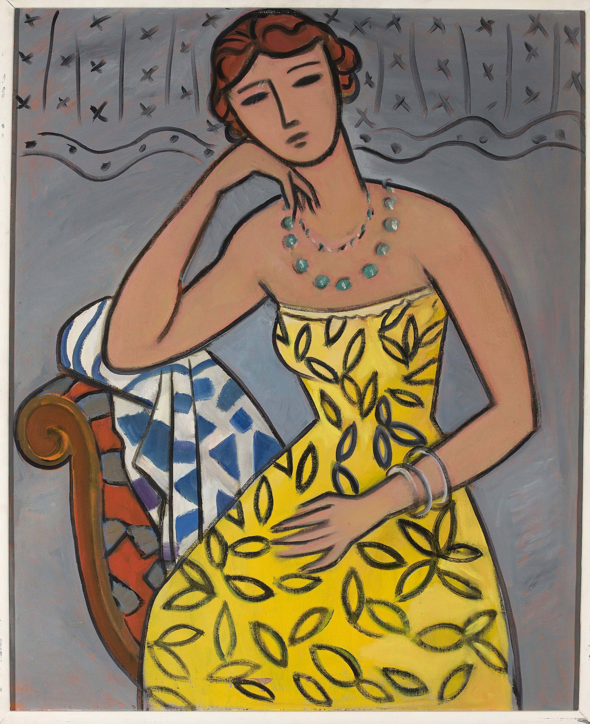 Tymon Niesiołowski, "Dziewczyna w sukni balowej", 1959, olej na płótnie, wym. 92 x 75,5 cm