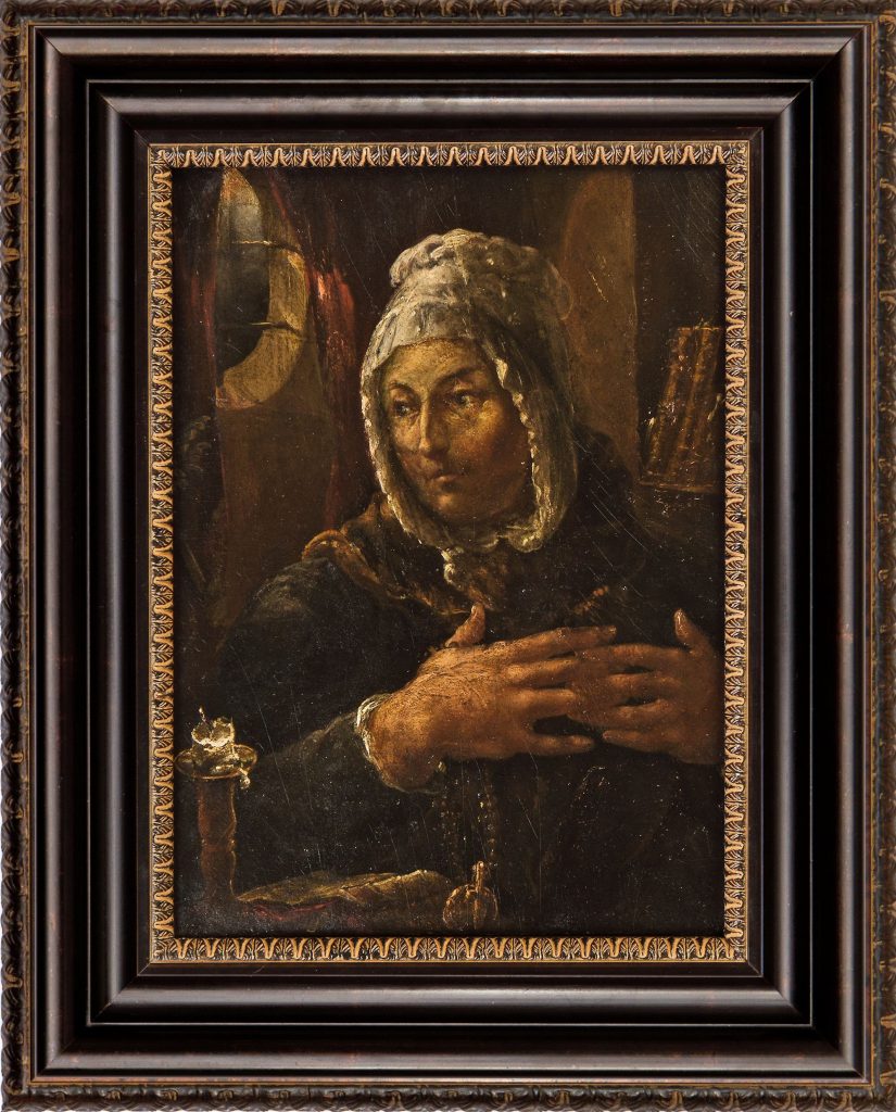 obraz przedstawiający starą kobietę będącą alegorią Polski