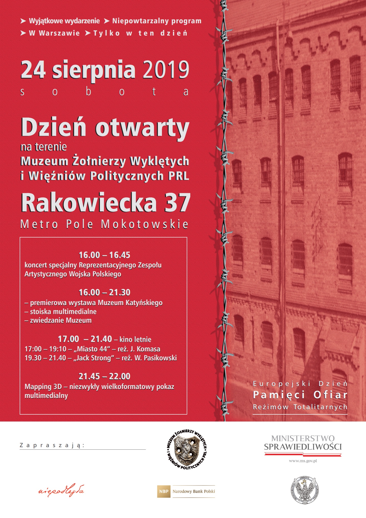 plakat ze zdjęciem rakowieckiej, po lewej informacje z programem o wydarzeniu