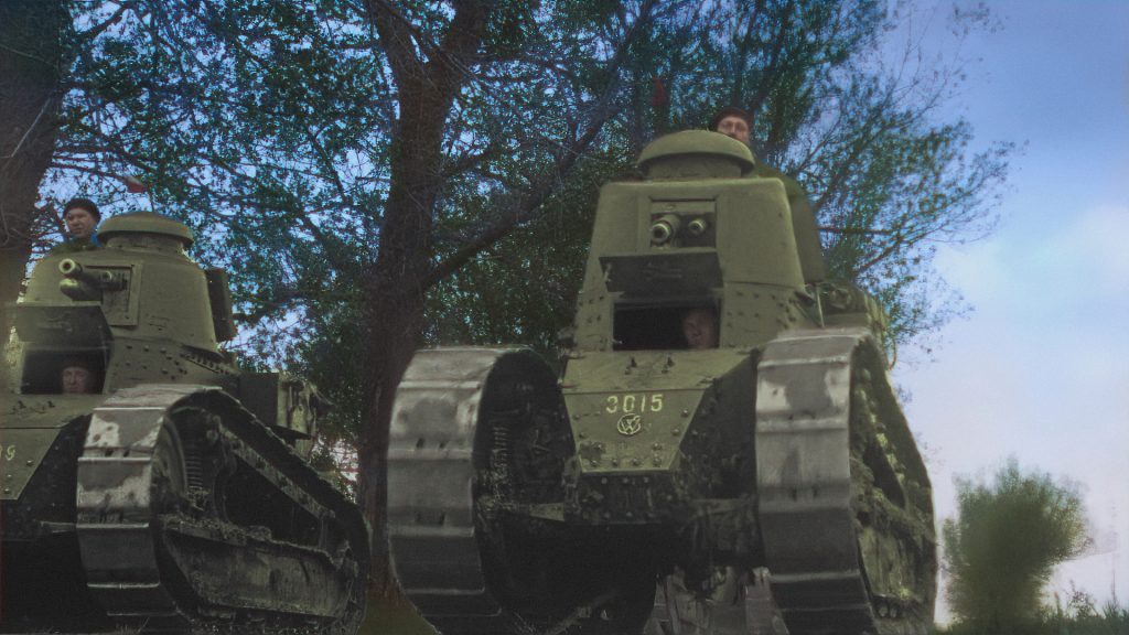2 polskie czołgi, w tle drzewo