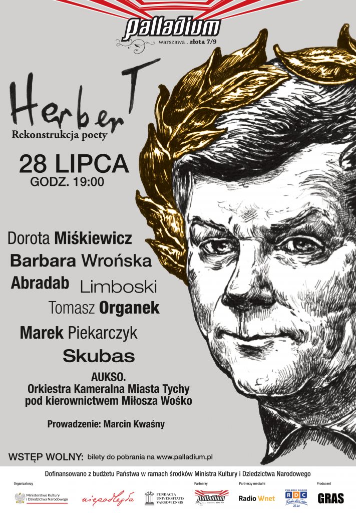 plakat koncertu "Herbert. Rekonstrukcja poety"