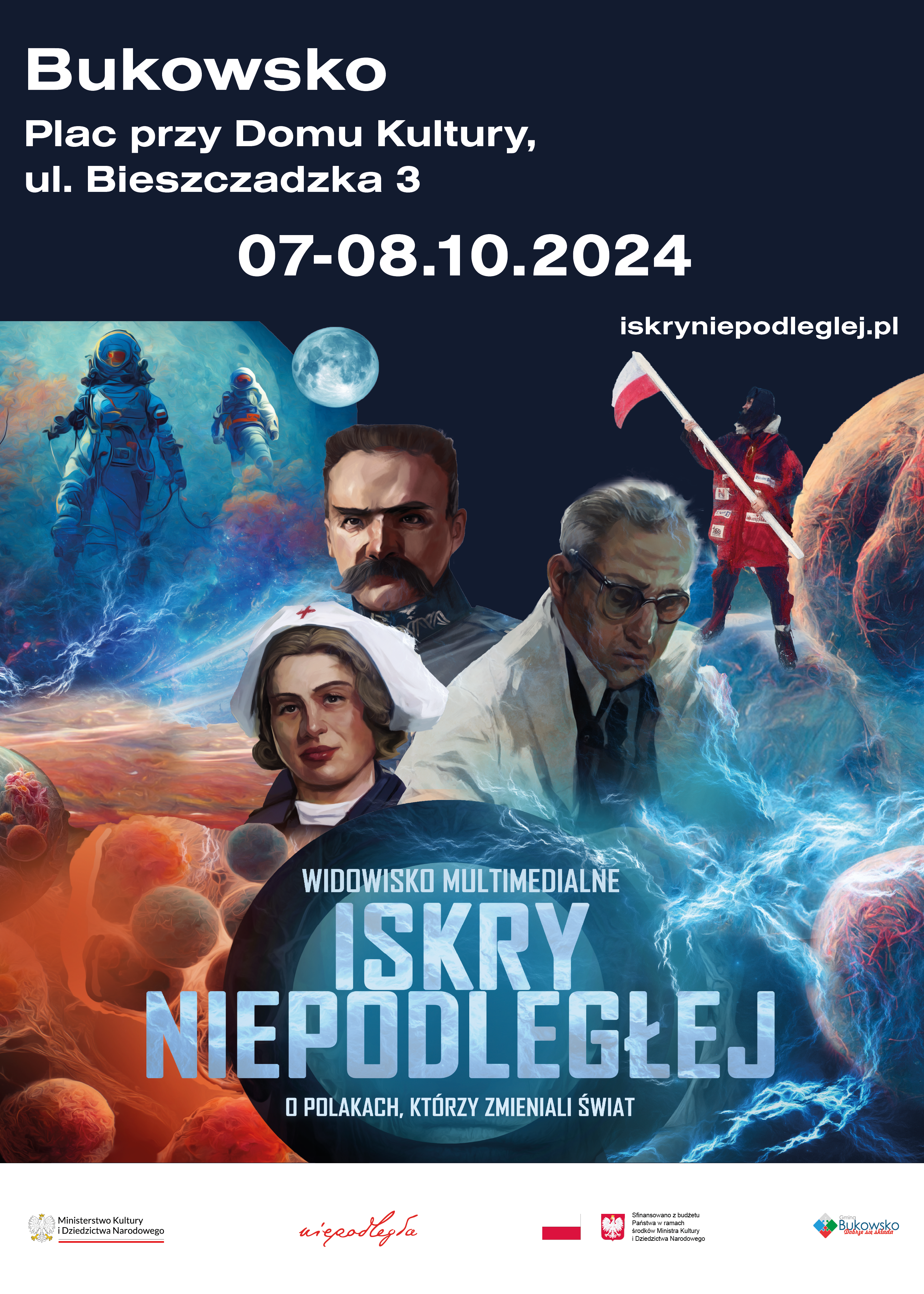 plakat zapowiadający Iskry Niepodległej w Bukowsku