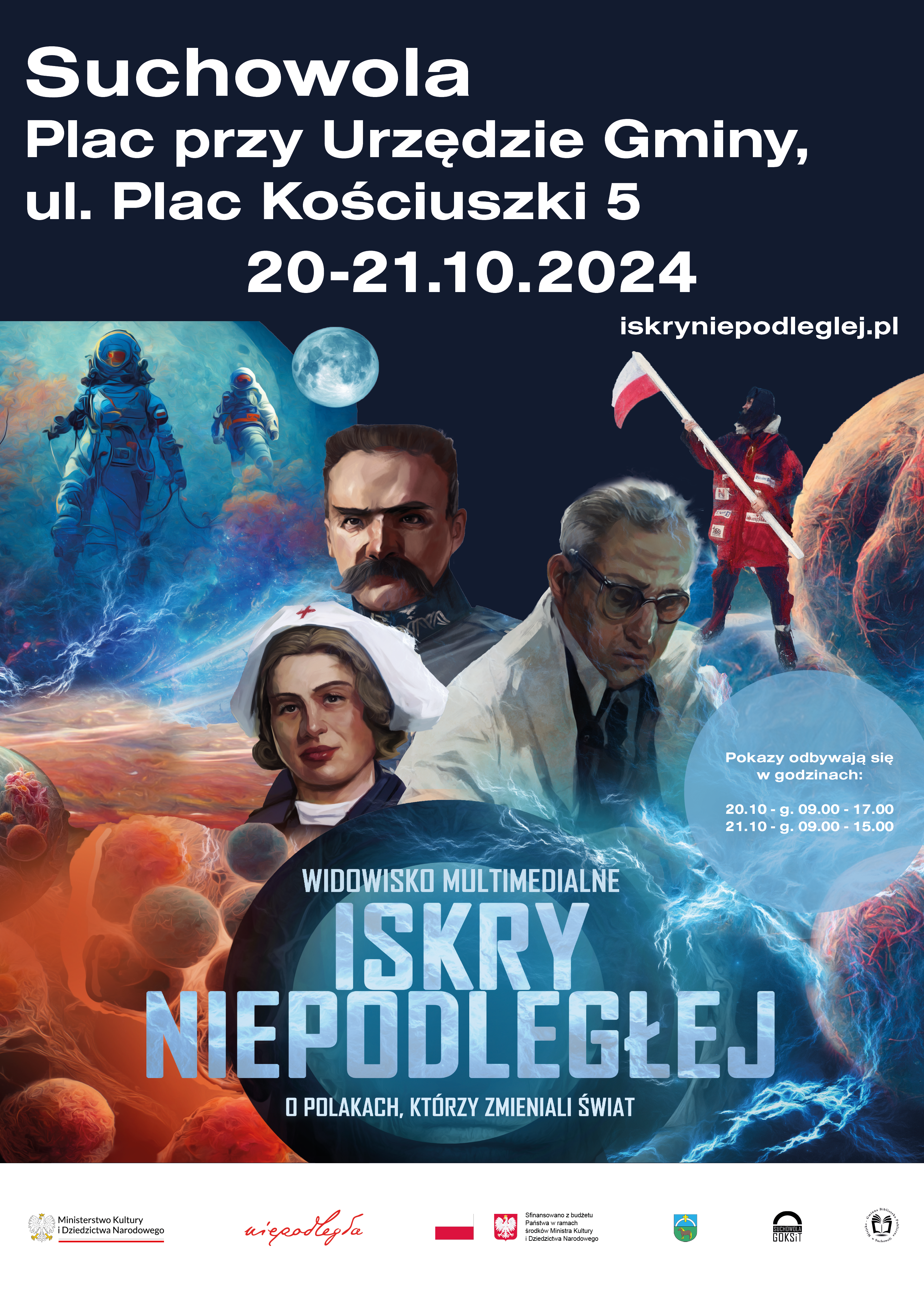 plakat zapowiadający pokaz iskier niepodległej w Suchowoli