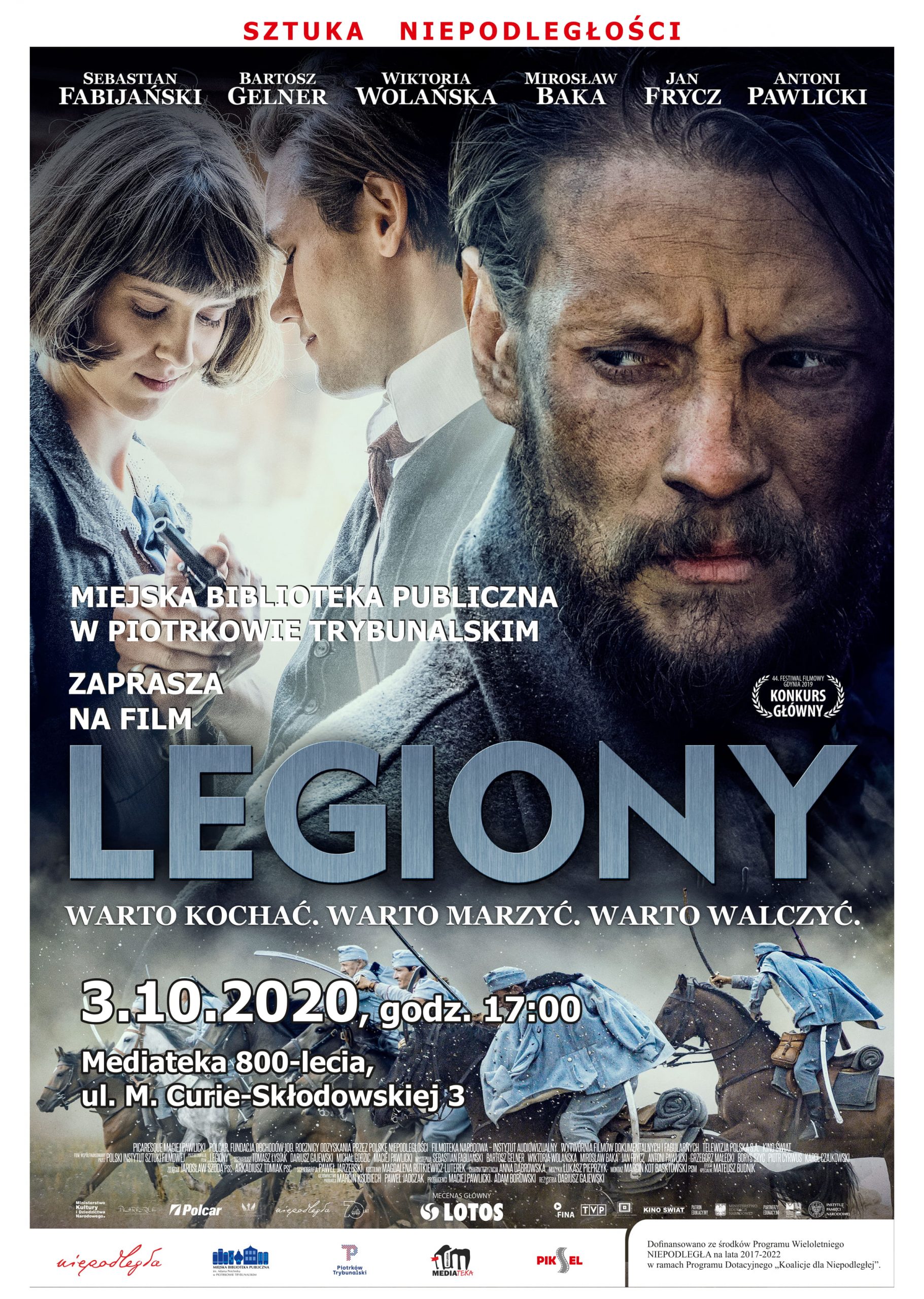 Plakat promocyjny projekcji filmu „Legiony”