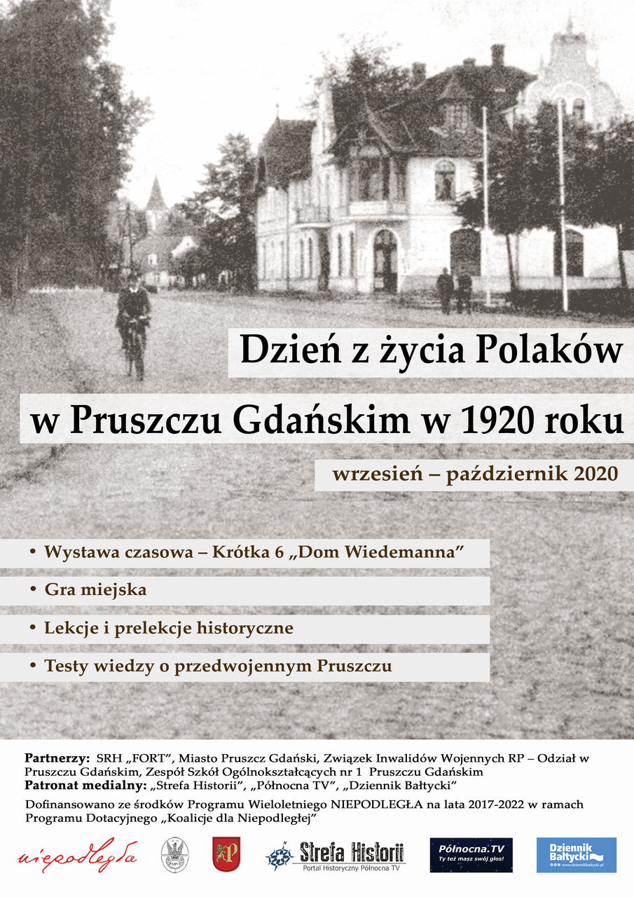 Plakat promujący wystawę w Domu Wiedemanna w Pruszczu Gdańskim