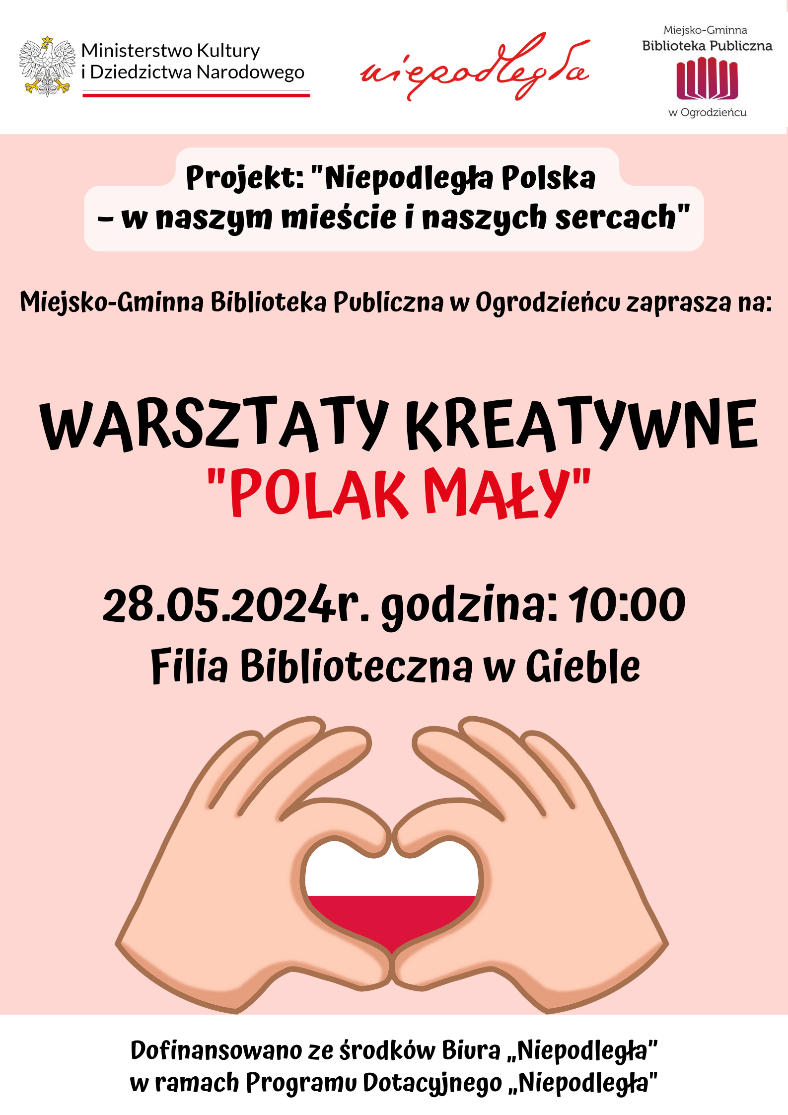 Plakat - Warsztaty Polak mały w Gieble - 28.05.2024r.