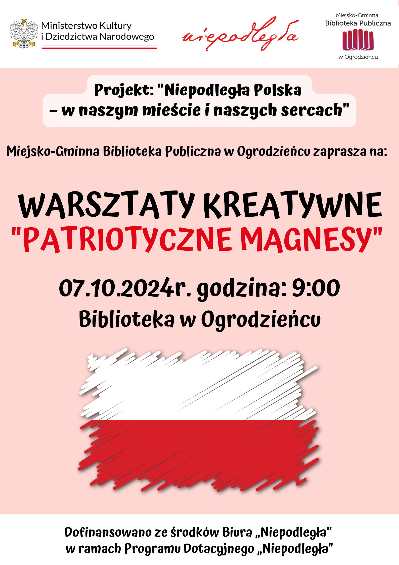 Warsztaty kreatywne „Patriotyczne magnesy” dla dzieci i młodzieży - Plakat