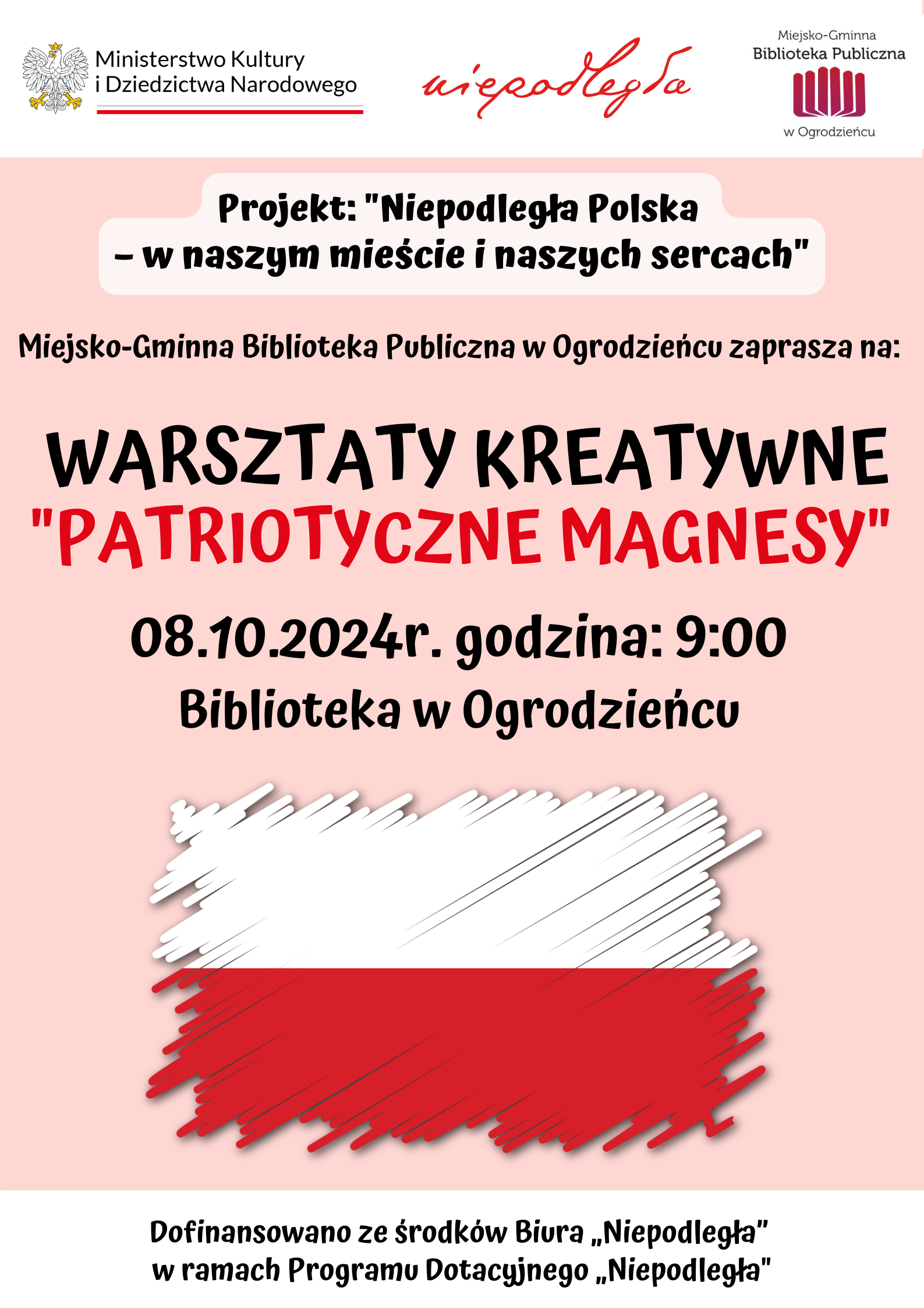 Warsztaty kreatywne „Patriotyczne magnesy” dla dzieci i młodzieży - Plakat